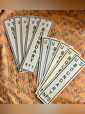 Lot of 10 vintage authentic US Boundary signs for National Park Service
12”x3”